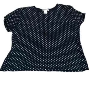 (109) ALL OFFERS ACCEPTED! Reference Point, Black & white poke a dot top,  large